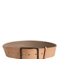 Patrizia Pepe Beige Genuine Leather Wide Waist Metal Buckle Belt