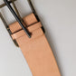 Patrizia Pepe Beige Genuine Leather Wide Waist Metal Buckle Belt