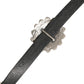 Cavalli Class Black Turquoise Leather Embellished Oval Buckle Belt