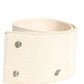 GF Ferre Off White Waxed Cotton Wide Fashion Waistband Belt