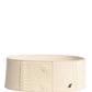 GF Ferre Off White Waxed Cotton Wide Fashion Waistband Belt
