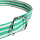 Red Valentino White Green Stripes Canvas Silver Metal Buckle Belt