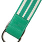 Red Valentino White Green Stripes Canvas Silver Metal Buckle Belt