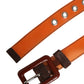 Miu Miu Orange PVC Waist Women Cintura Square Buckle Belt