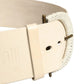Cavalli Class Off White Leather Waist Women Cintura Buckle Belt