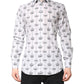 Dolce & Gabbana White GOLD Crown Cotton Dress Formal Shirt