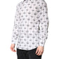 Dolce & Gabbana White GOLD Crown Cotton Dress Formal Shirt