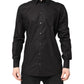 Dolce & Gabbana Black GOLD Cotton Collared Formal Dress Shirt