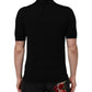 Dolce & Gabbana Black Wool Logo Floral Short Sleeve T-shirt
