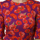 Dolce & Gabbana Purple Silk Floral Print Midi Sheath Dress