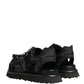 Dolce & Gabbana Black Logo Detailed Men Chunky Sandals Shoes
