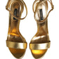 Dolce & Gabbana Gold Leather Keira High Heels Sandals Shoes