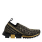 Dolce & Gabbana Gold Glitter Leopard Sorrento Sneakers Shoes