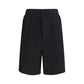Laneus Black Viscose Bermuda Shorts