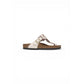 Birkenstock Pink Leather Flat Sandals