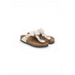 Birkenstock Pink Leather Flat Sandals