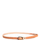 Scervino Street Women Orange Silver Metal Buckle Skinny Belt