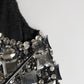 Dolce & Gabbana Black Wool Crystal Embellished Balaclava Hat
