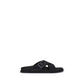 Dolce & Gabbana Black Calf Leather Bos Taurus Flat Sandals