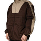 Dolce & Gabbana Brown Beige Cotton Zip Windbreaker Jacket