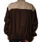 Dolce & Gabbana Brown Beige Cotton Zip Windbreaker Jacket