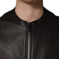 Dolce & Gabbana Black LambskinLeather Full Zip Biker Jacket