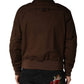 Dolce & Gabbana Brown Cotton Stretch Full Zip Bomber Jacket