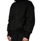 Dolce & Gabbana Men Black Hooded Full Zip Bomber Jacket