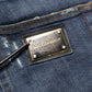 Dolce & Gabbana Dark Blue Washed Skinny Cotton Denim  Jeans