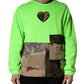 Dolce & Gabbana Green Patchwork Heart Men Sweatshirt Sweater