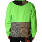Dolce & Gabbana Green Patchwork Heart Men Sweatshirt Sweater