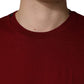 Dolce & Gabbana Maroon Cotton Crew Neck Short Sleeves T-shirt