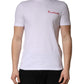 President's White Logo Embroidery Cotton Men Crew Neck T-shirt