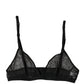Dolce & Gabbana Black Logo Mania Sheer Soft Cup Bra Underwear