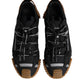 Dolce & Gabbana Black Logo Lace Up Low Top NS1 Sneakers Shoes