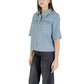 Only Light Blue Cotton Shortsleeve Shirt