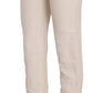 LAUREL White High Waist Silk Blend Flared Dress Trousers Pants