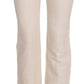 LAUREL White High Waist Silk Blend Flared Dress Trousers Pants