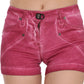 PLEIN SUD Pink Mid Waist Cotton Mini Denim Shorts