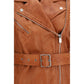 PINKO Brown Goatskin Sleeveless Jacket