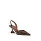Amina Muaddi Brown Calf Leather Bos Taurus Platform Pumps