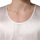 Dolce & Gabbana White Satin Polyester SleevelessTank T-shirt
