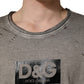 Dolce & Gabbana Gray DG Logo Print Cotton Round Neck T-shirt