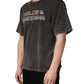 Dolce & Gabbana Gray Logo Embellished Men Crew Neck T-shirt