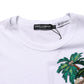 Dolce & Gabbana White Palm Embroidered Men Crew Neck T-shirt