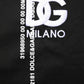 Dolce & Gabbana Black Logo Embroidered Men Crew Neck T-shirt