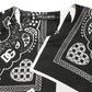 Dolce & Gabbana Black White Bandana Cotton Crew Neck  T-shirt