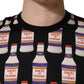 Dolce & Gabbana Black Bottle Print Cotton Crew Neck  T-shirt