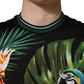Dolce & Gabbana Black Bird Print Cotton Men Crew Neck T-shirt