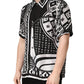Dolce & Gabbana Black White Bandana Print Collared Shirt